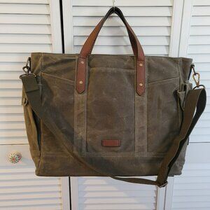 Tecovas Canvas Commuter Tote Messenger Bag Moss Green